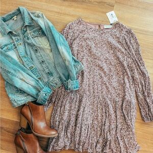 NWT Dress Forum Floral Long Sleeve Dress Size Small